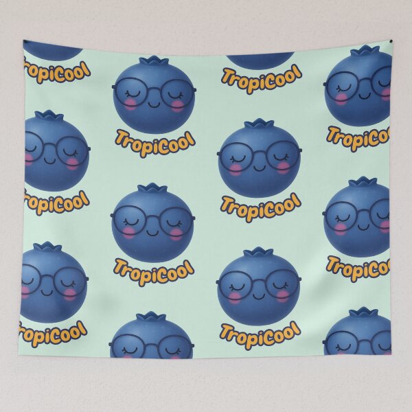 Item preview, TropiCool Blueberry – Cute Sleepy Fruit with Glasses designed and sold by TastefulDesigns.