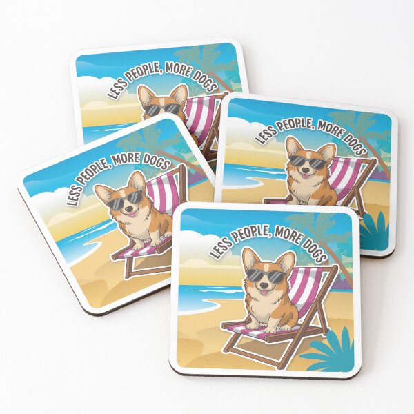 Item preview, Beach Bum Corgi "Less People, More Dogs" Vacation Vibes designed and sold by DogDigiArt.
