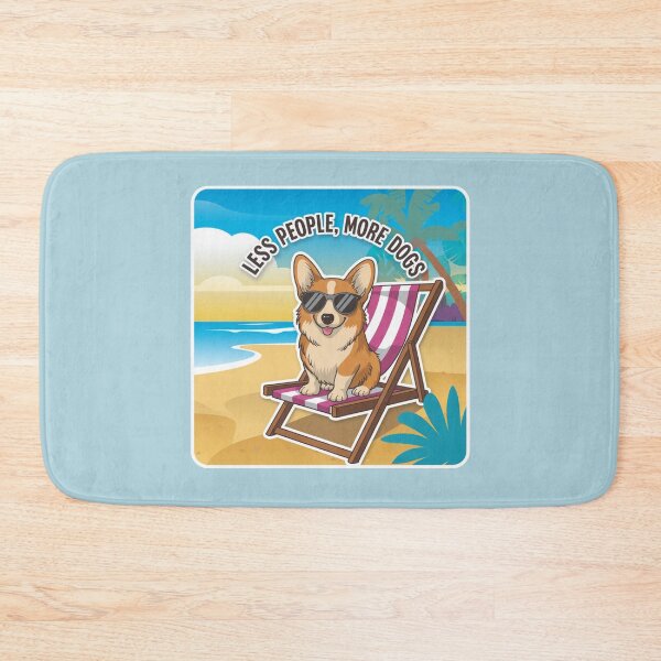 Item preview, Beach Bum Corgi "Less People, More Dogs" Vacation Vibes designed and sold by DogDigiArt.