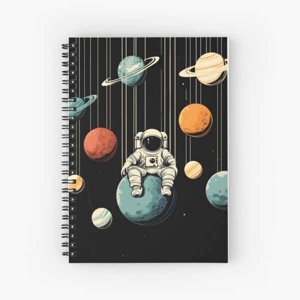 Item preview, Surreal Astronaut Sitting Among Planets - Vintage Space Art designed and sold by mebyme.
