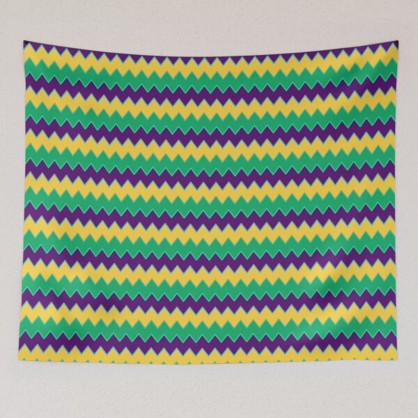 Item preview, Mardi Gras Chevron Heart Pattern – Purple, Green & Yellow Zigzag Design designed and sold by larissa-myrie.