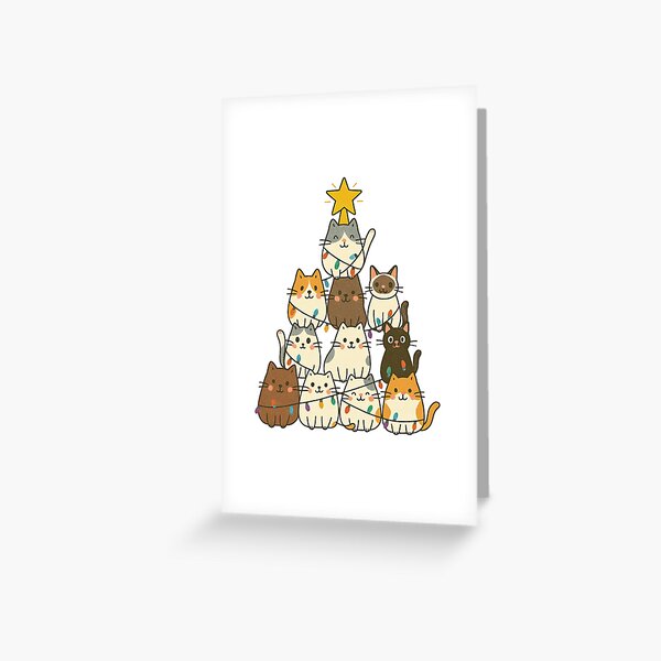 Item preview, Cute Christmas Tree Cats Illustration designed and sold by ArtfulWeave.