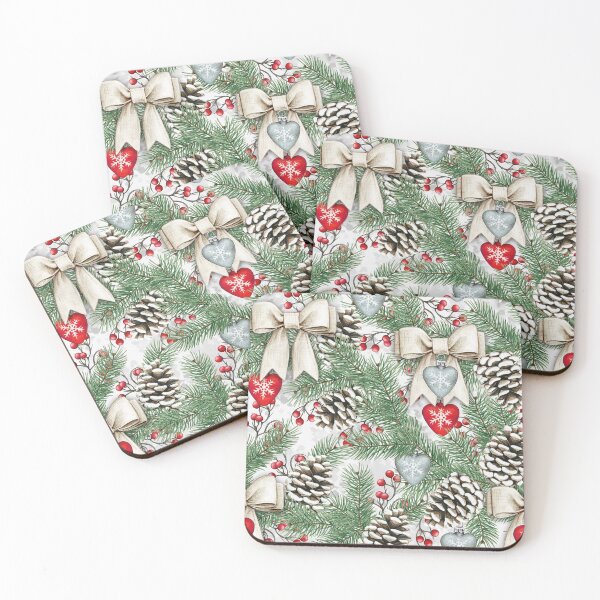Item preview, christmas watercolor pattern leaf background classic tshirt designed and sold by anandsiva2703.