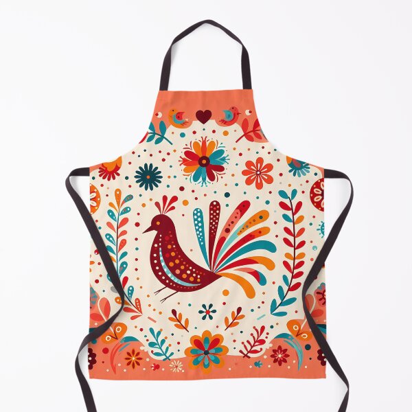 Item preview, Red Floral Folk Bird - Scandinavian Folk Art by heidiannemorris © designed and sold by FOLK ART FUSION by heidiannemorris.