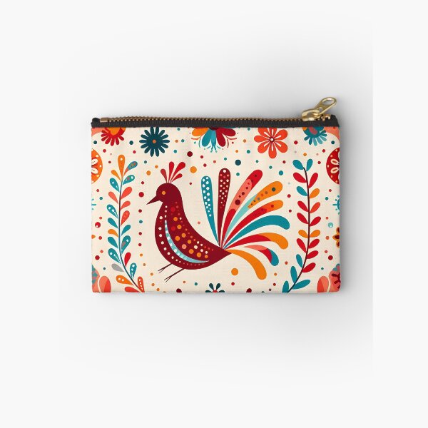 Item preview, Red Floral Folk Bird - Scandinavian Folk Art by heidiannemorris © designed and sold by FOLK ART FUSION.