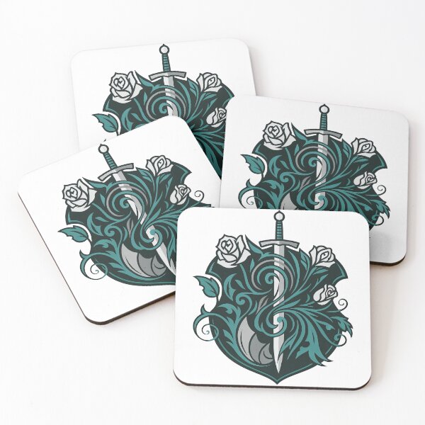 Item preview, Sword and Roses Heraldic Crest Illustration designed and sold by ArtfulWeave.