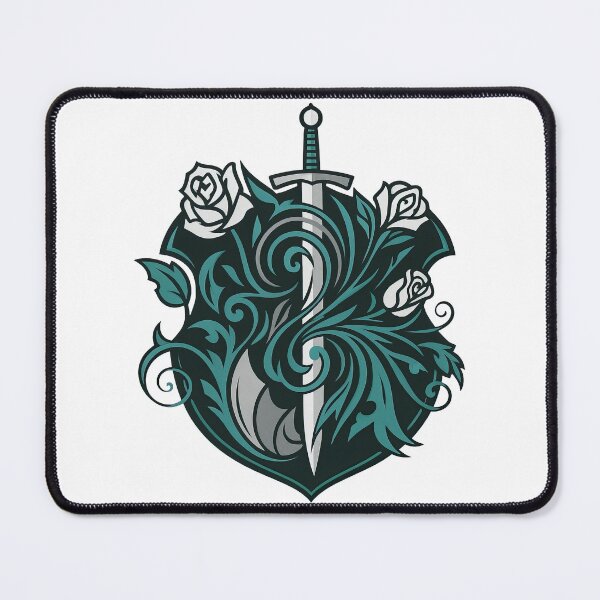Item preview, Sword and Roses Heraldic Crest Illustration designed and sold by ArtfulWeave.