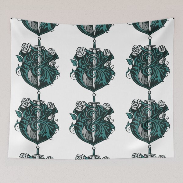 Item preview, Sword and Roses Heraldic Crest Illustration designed and sold by ArtfulWeave.