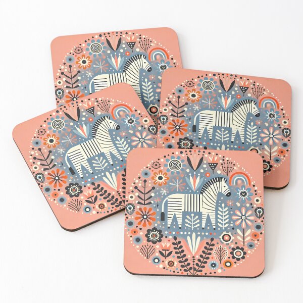 Item preview, Serene Patterned Folk Zebra - Scandinavian Folk Art by heidiannemorris © designed and sold by FOLK ART FUSION by heidiannemorris.