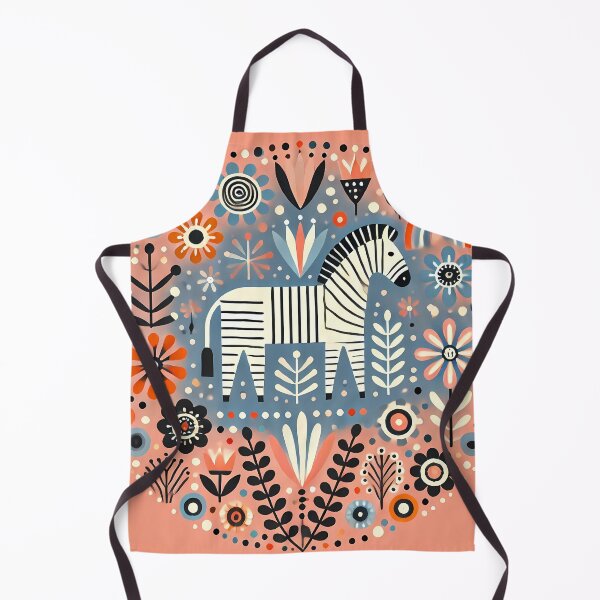 Item preview, Serene Patterned Folk Zebra - Scandinavian Folk Art by heidiannemorris © designed and sold by FOLK ART FUSION by heidiannemorris.