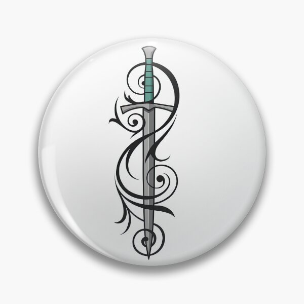 Item preview, Fantasy Sword with Tribal Swirls Illustration designed and sold by ArtfulWeave.