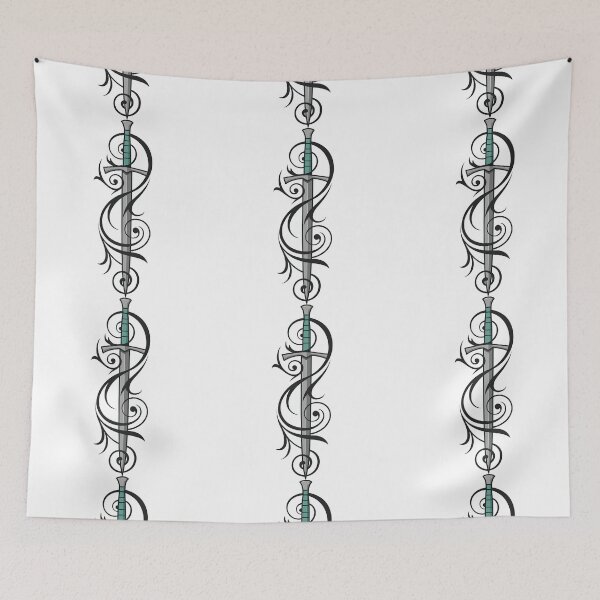 Item preview, Fantasy Sword with Tribal Swirls Illustration designed and sold by ArtfulWeave.