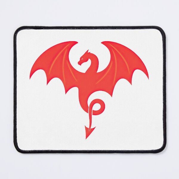 Artikelvorschau, Minimalistische Illustration der Silhouette eines roten Drachen entworfen und verkauft von ArtfulWeave.