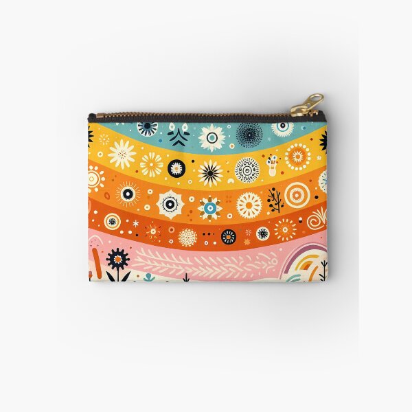 Item preview, Vibrant Floral Rainbow Landscape - Scandinavian Folk Art by heidiannemorris © designed and sold by FOLK ART FUSION by heidiannemorris.