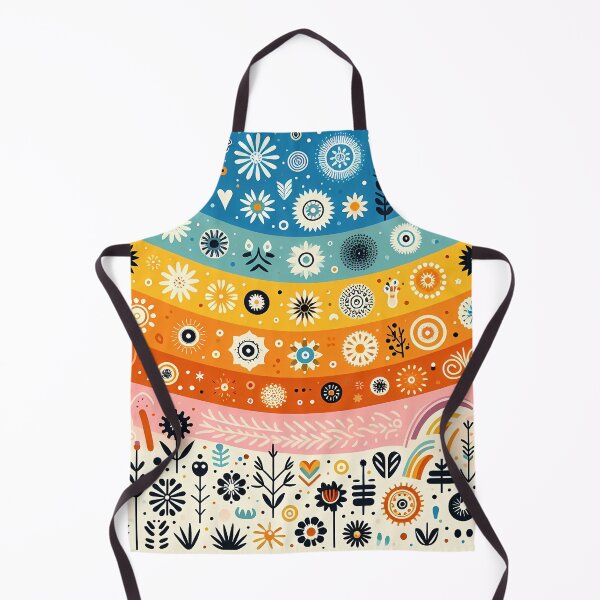 Item preview, Vibrant Floral Rainbow Landscape - Scandinavian Folk Art by heidiannemorris © designed and sold by FOLK ART FUSION by heidiannemorris.