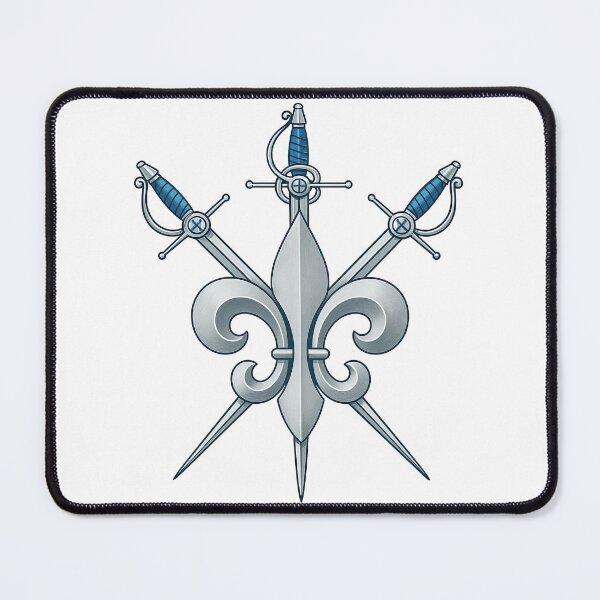 Item preview, Fleur-de-Lis with Swords Heraldic Crest Illustration designed and sold by ArtfulWeave.