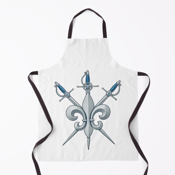 Item preview, Fleur-de-Lis with Swords Heraldic Crest Illustration designed and sold by ArtfulWeave.