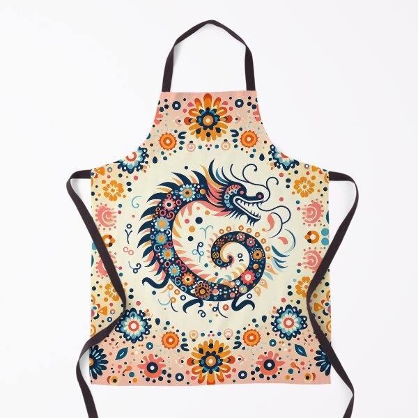 Item preview, Colorful Mythical Folk Dragon - Scandinavian Folk Art by heidiannemorris © designed and sold by FOLK ART FUSION by heidiannemorris.