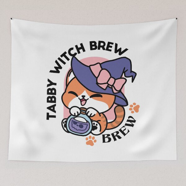 Item preview, Tabby Witch Brew – Cute Halloween Cat Design designed and sold by Trio-in-Forest.
