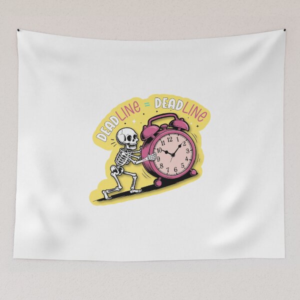 Item preview, Deadline=Deadline – Sarcastic Skeleton Sticker | Work Vibe Humor designed and sold by mbarts85.