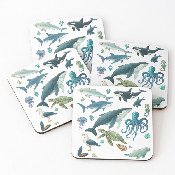 Item preview, Ocean Animals Watercolor Set Illustration designed and sold by ArtfulWeave.