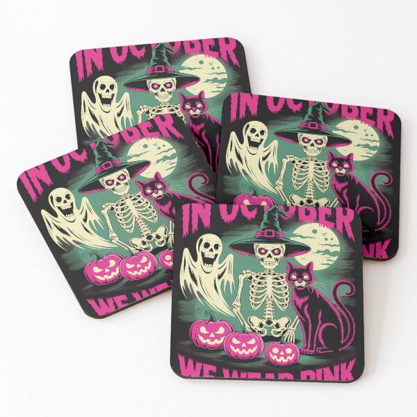 Item preview, In October We Wear Pink Cat Ghost Halloween Breast Cancer designed and sold by Sea4Adventures.