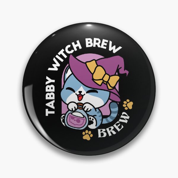 Item preview,  Halloween Tabby Cat – Witch Hat & Potion Illustration designed and sold by Trio-in-Forest.