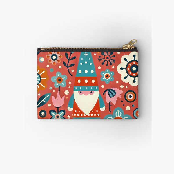 Item preview, Cute Floral Folk Gnome with Rainbow - Scandinavian Folk Art by heidiannemorris © designed and sold by FOLK ART FUSION by heidiannemorris.