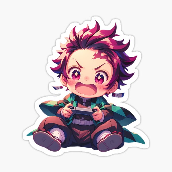 Vista previa del artículo con la obra «Tanjiro Kamado Demon Slayer Anime Chibi Gamer Alegre Aventura», diseñado y vendido por juniorcastros.