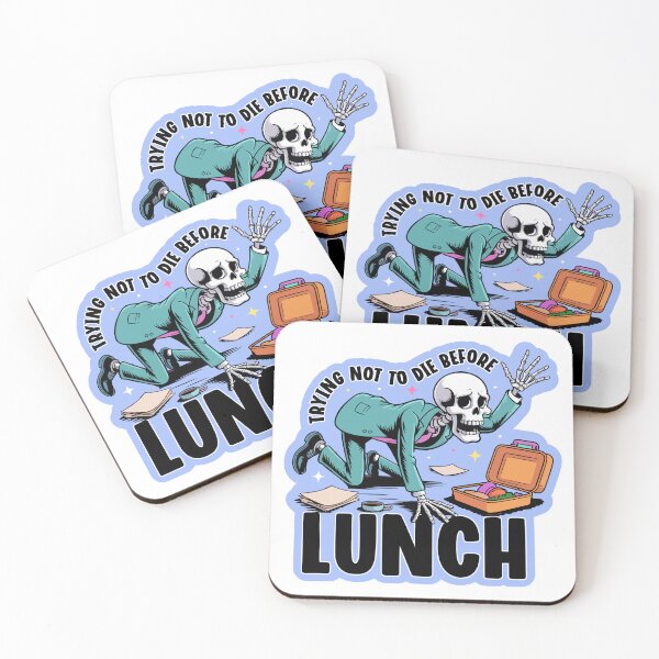 Item preview, Trying not to die before lunch|Sarcastic Skeleton Sticker | Work Vibe Humor| Funny Skeleton Work Sticker | Sarcastic Quote for Burnout & Mental Health designed and sold by mbarts85.
