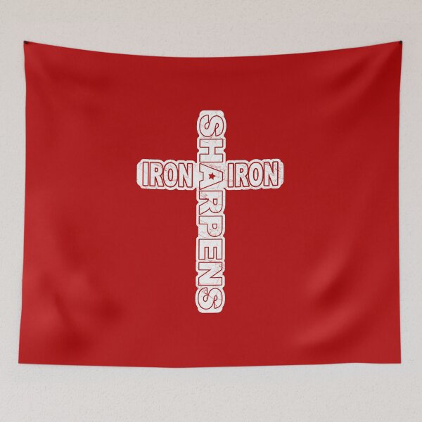 Item preview, Iron sharpens iron - cross typography - white design | bible verse| scripture verse  designed and sold by ZechJohnRB.
