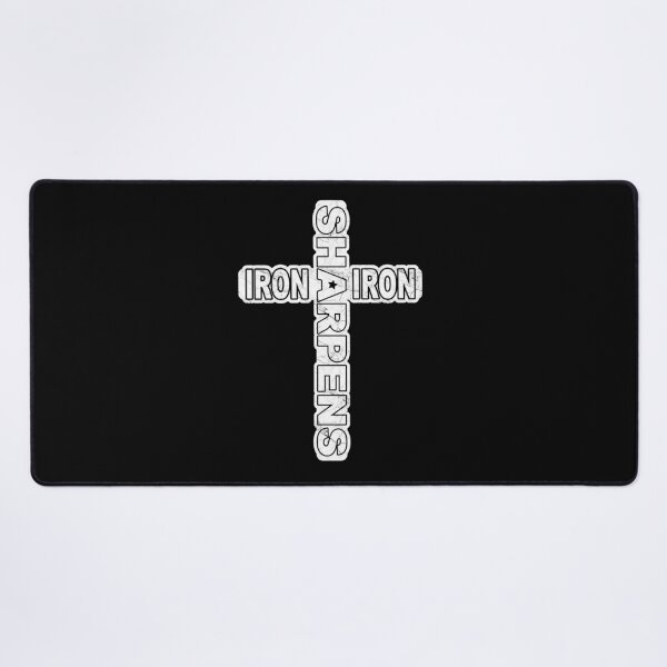 Item preview, Iron sharpens iron - cross typography - white design | bible verse| scripture verse designed and sold by ZechJohnRB.