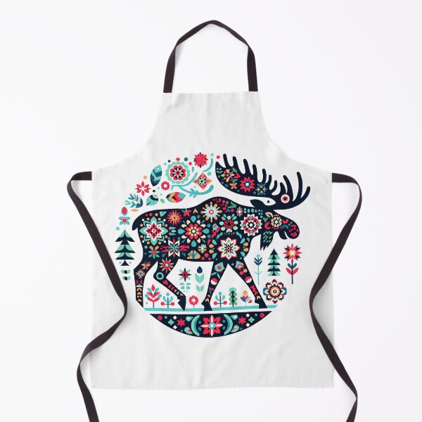 Item preview, Colorful Majestic Folk Moose Pattern - Scandinavian Folk Art by heidiannemorris © designed and sold by FOLK ART FUSION by heidiannemorris.