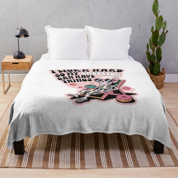 Item preview, I work hard so my skeleton can have things|Sarcastic Skeleton Sticker | Work Vibe Humor| Funny Skeleton Work Sticker | Sarcastic Quote for Burnout & Mental Health designed and sold by mbarts85.