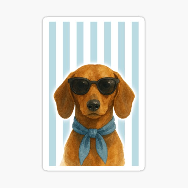 Item preview, Cool Hotdog Dachshund Weiner Dog with Sunglasses and Blue Scarf designed and sold by SugarCase.