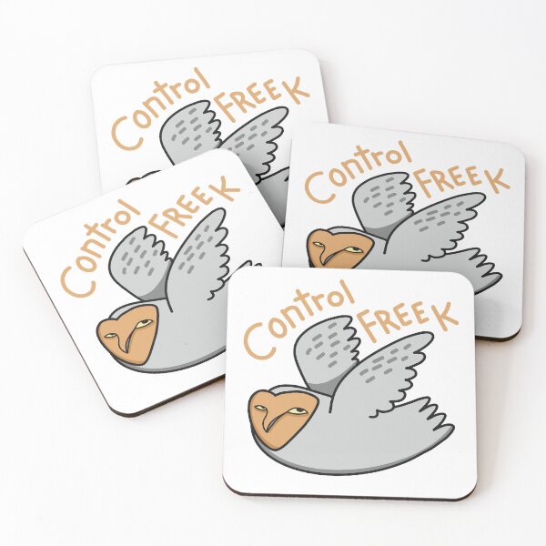 Item preview, Grey owl flying with the words CONTROL FREEK designed and sold by jasmineberry.