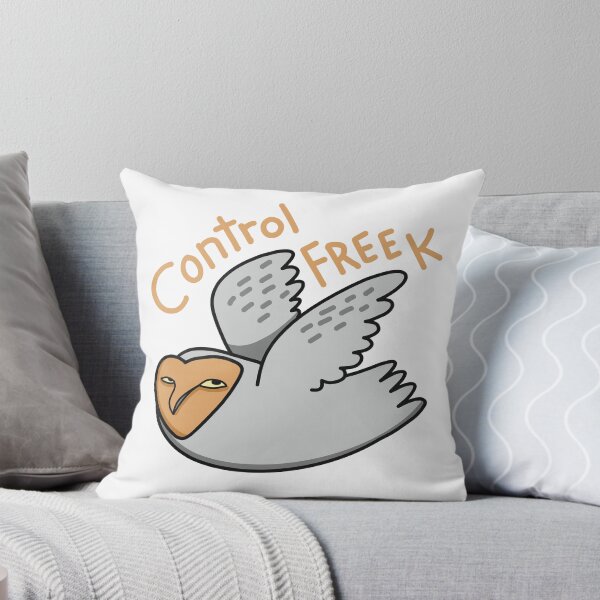 Item preview, Grey owl flying with the words CONTROL FREEK designed and sold by jasmineberry.