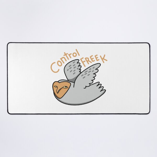 Item preview, Grey owl flying with the words CONTROL FREEK designed and sold by jasmineberry.