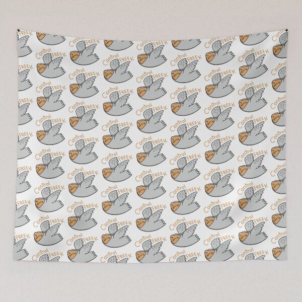 Item preview, Grey owl flying with the words CONTROL FREEK designed and sold by jasmineberry.