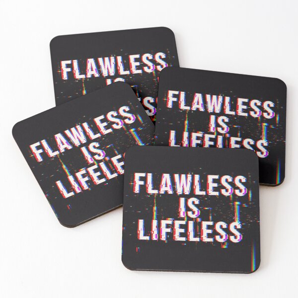 Item preview, Flawless is Lifeless Glitch Art Dystopian Quote designed and sold by Elizarfa.