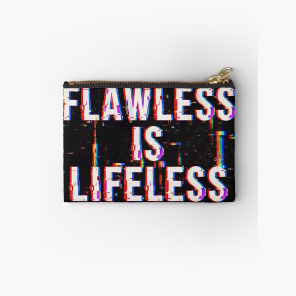 Item preview, Flawless is Lifeless Glitch Art Dystopian Quote designed and sold by Elizarfa.