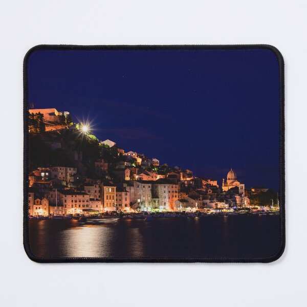 Item preview, Fortress Lights – Historic Adriatic Town at Night designed and sold by Ellaire.