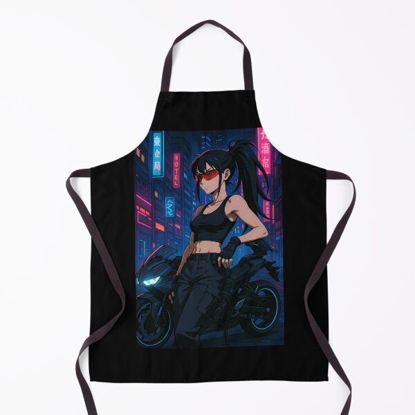 Item preview, Red Visor Queen – Cyberpunk Anime Biker Girl Poster designed and sold by CesArt D..