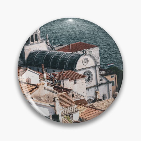 Item preview, Cathedral by the Sea – Croatian Rooftops & Adriatic View designed and sold by Ellaire.