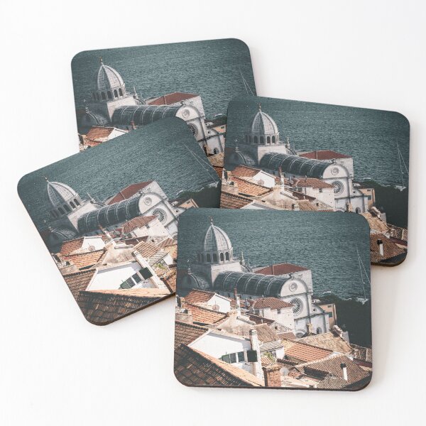 Item preview, Cathedral by the Sea – Croatian Rooftops & Adriatic View designed and sold by Ellaire.