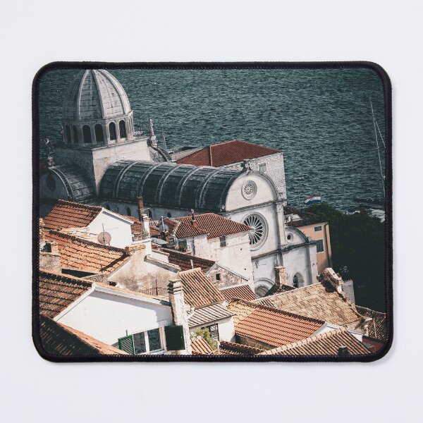 Item preview, Cathedral by the Sea – Croatian Rooftops & Adriatic View designed and sold by Ellaire.