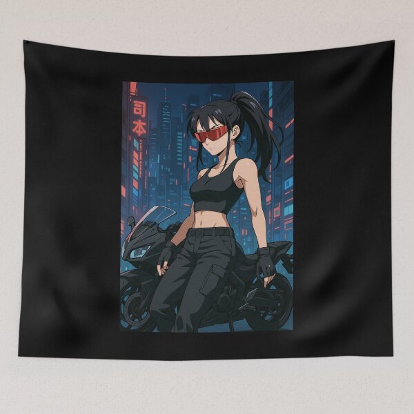 Item preview, Neon Rider – Anime Street Queen on Two Wheels designed and sold by CesArt  D..