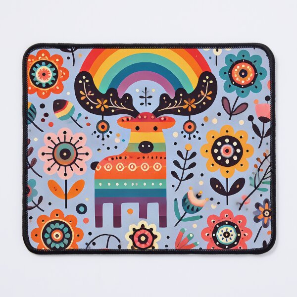 Item preview, Colorful Whimsical Folk Moose - Scandinavian Folk Art by heidiannemorris © designed and sold by FOLK ART FUSION by heidiannemorris.