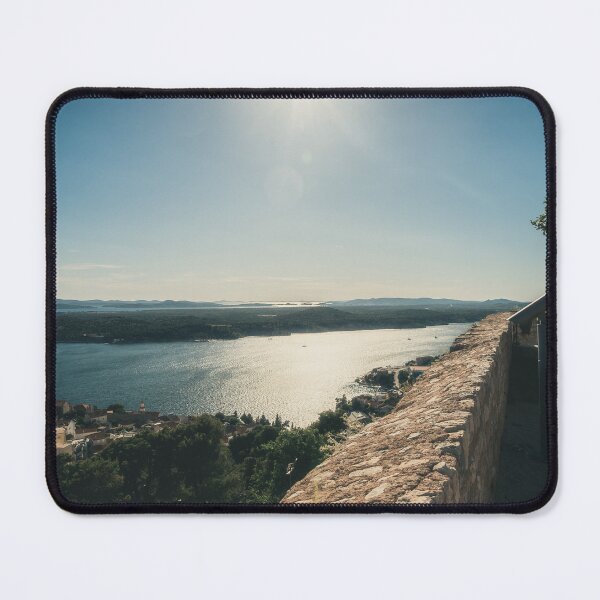 Item preview, Adriatic Horizon – Fortress Wall View Over Shimmering Sea designed and sold by Ellaire.