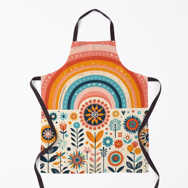 Item preview, Bright Floral Folk Rainbow Arch - Scandinavian Folk Art by heidiannemorris © designed and sold by FOLK ART FUSION by heidiannemorris.
